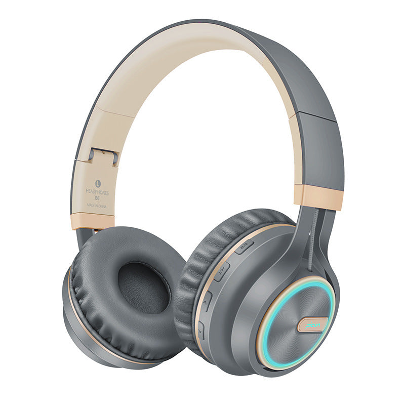Black and blue BT-06 over-ear wireless headphones.