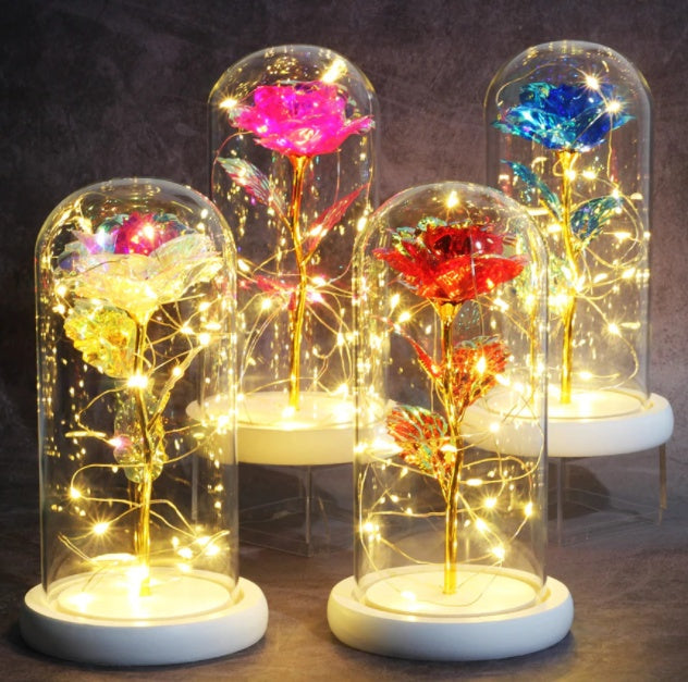 LED Rose Glass Dome Light