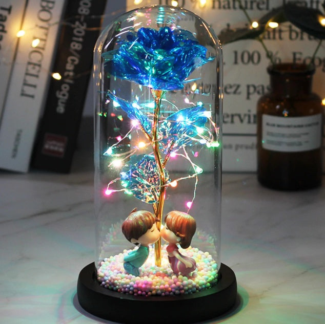 gadgets Led Light Glass Cover Rose Flower Micro Landscape