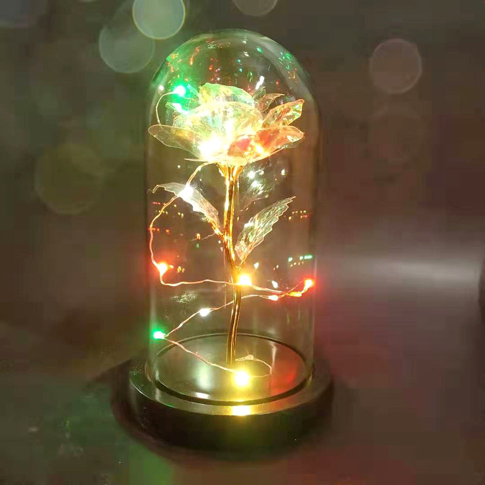 gadgets Led Light Glass Cover Rose Flower Micro Landscape