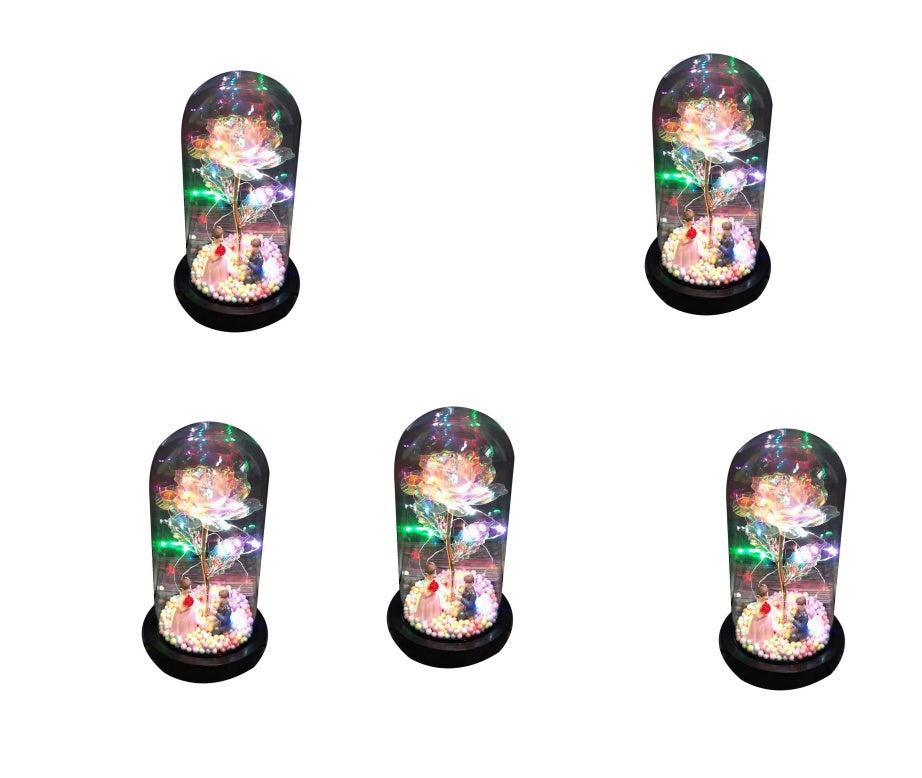 gadgets Led Light Glass Cover Rose Flower Micro Landscape