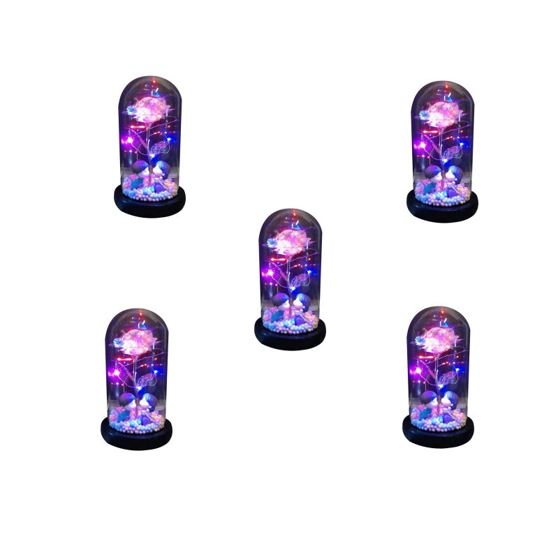 gadgets Led Light Glass Cover Rose Flower Micro Landscape