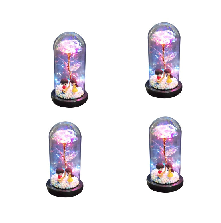 gadgets Led Light Glass Cover Rose Flower Micro Landscape