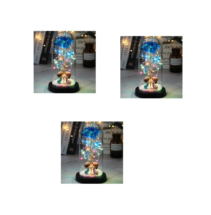 gadgets Led Light Glass Cover Rose Flower Micro Landscape
