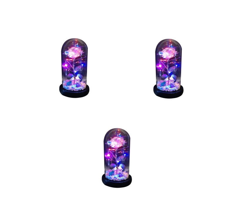 gadgets Led Light Glass Cover Rose Flower Micro Landscape