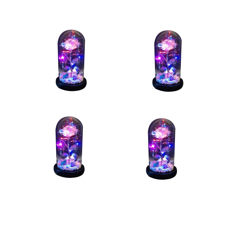 gadgets Led Light Glass Cover Rose Flower Micro Landscape
