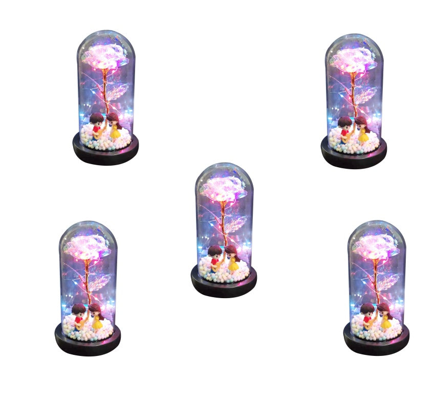 gadgets Led Light Glass Cover Rose Flower Micro Landscape
