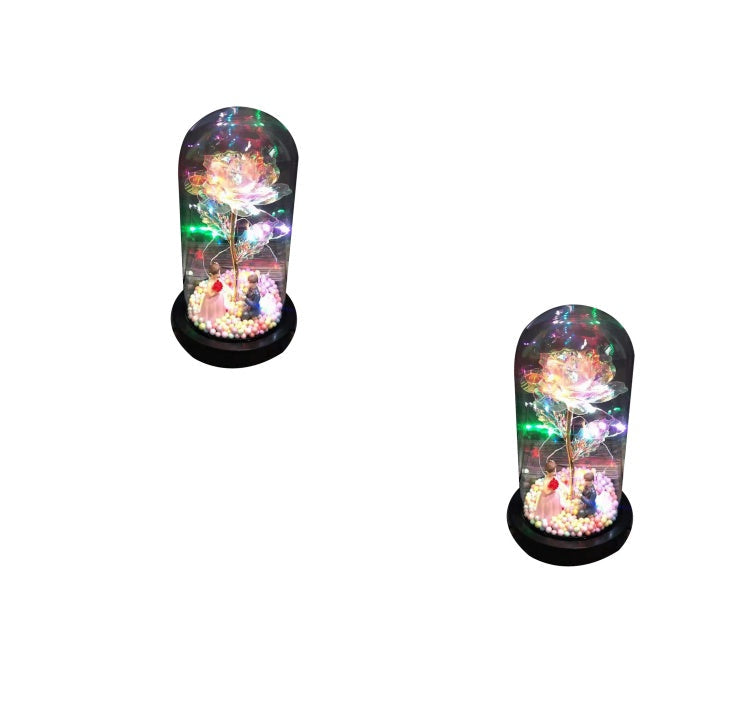 gadgets Led Light Glass Cover Rose Flower Micro Landscape