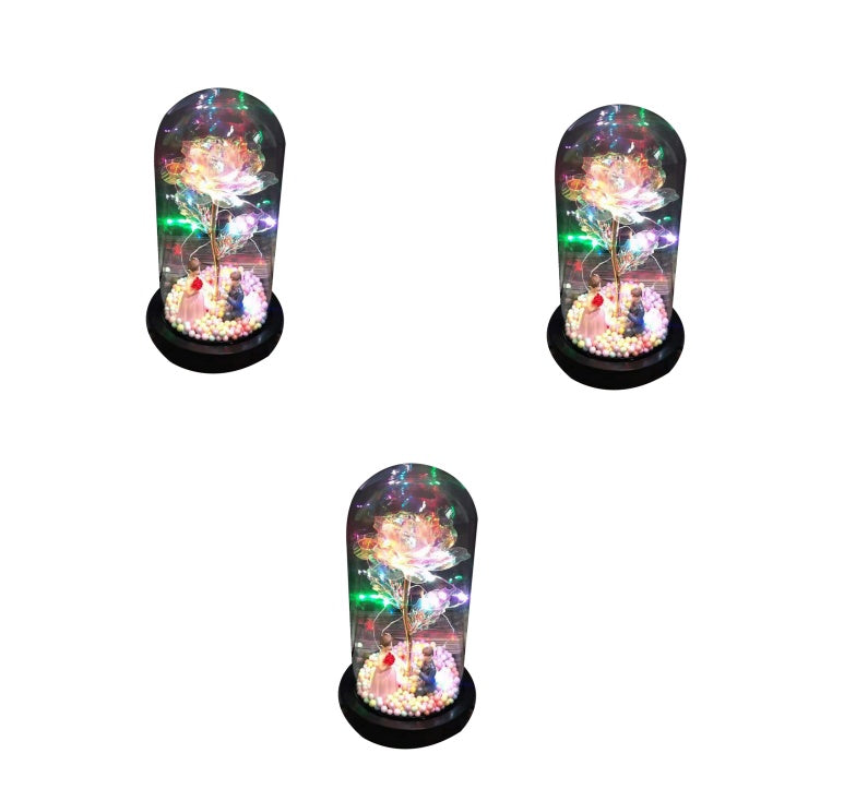 gadgets Led Light Glass Cover Rose Flower Micro Landscape
