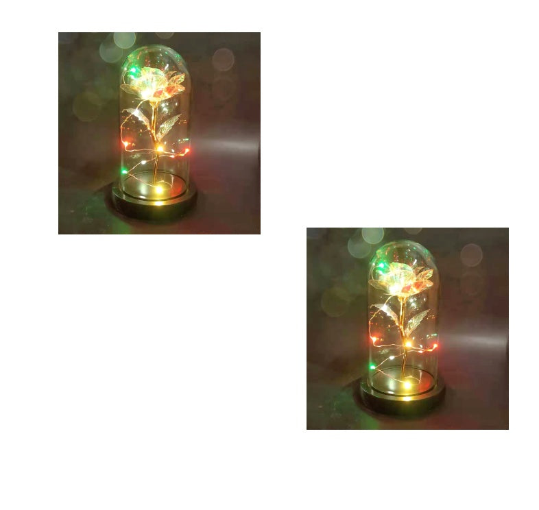 gadgets Led Light Glass Cover Rose Flower Micro Landscape