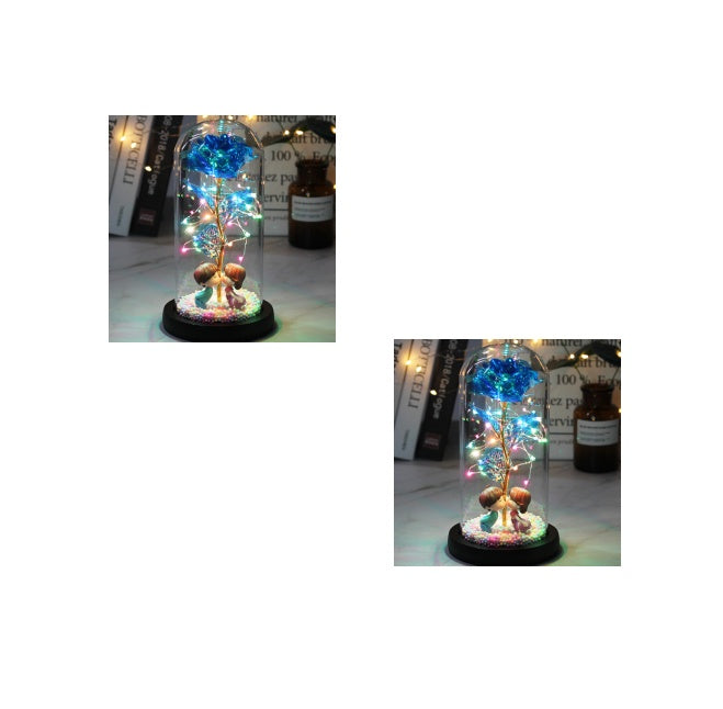 gadgets Led Light Glass Cover Rose Flower Micro Landscape