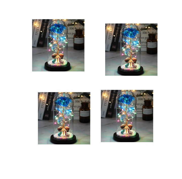 LED Rose Glass Dome Light