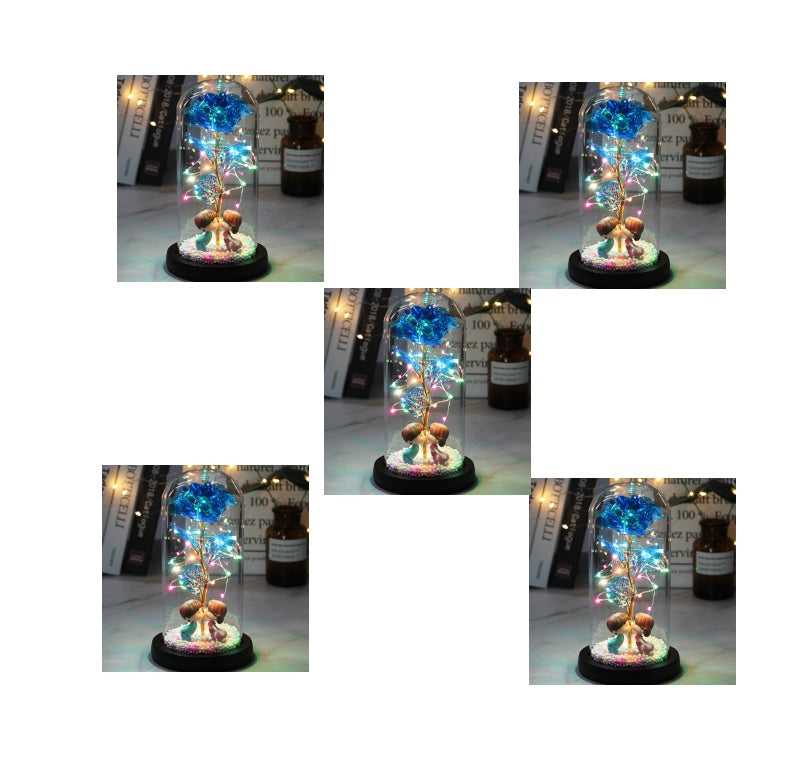 LED Rose Glass Dome Light