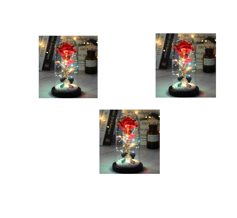 gadgets Led Light Glass Cover Rose Flower Micro Landscape