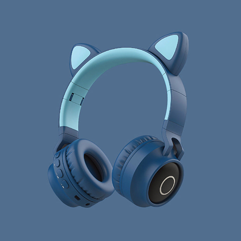 audio LED Light Cat Ear Headphones Wireless Foldable Headset