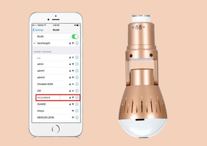 360-degree Panoramic Light Bulb Security Camera