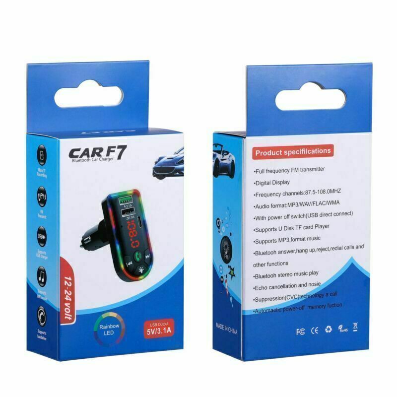 Bluetooth 5.0 FM transmitter and car MP3 player.
