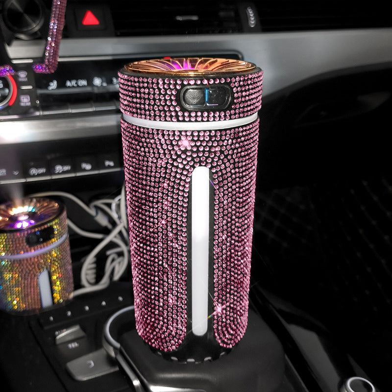 0 Luxury Diamond Car Humidifier LED Light Car Diffuser Auto Air Purifier
