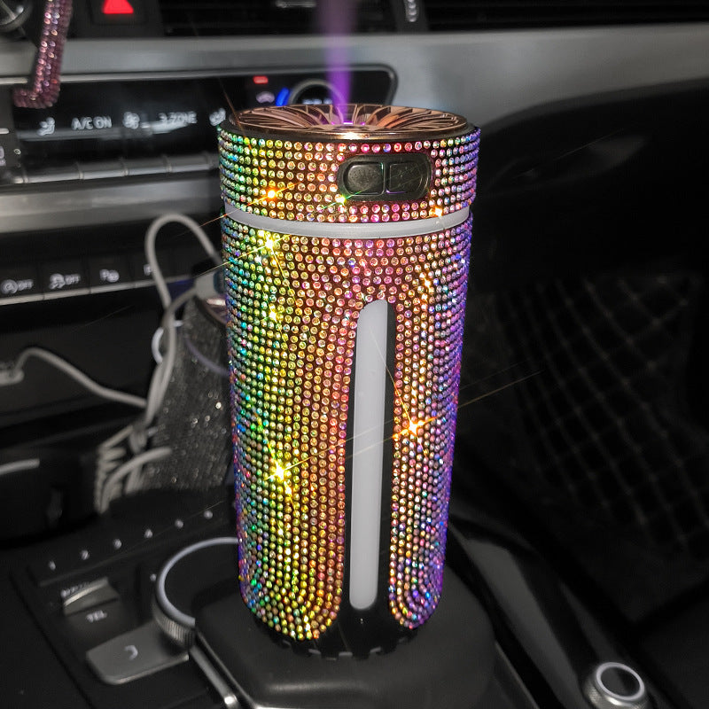 0 Luxury Diamond Car Humidifier LED Light Car Diffuser Auto Air Purifier
