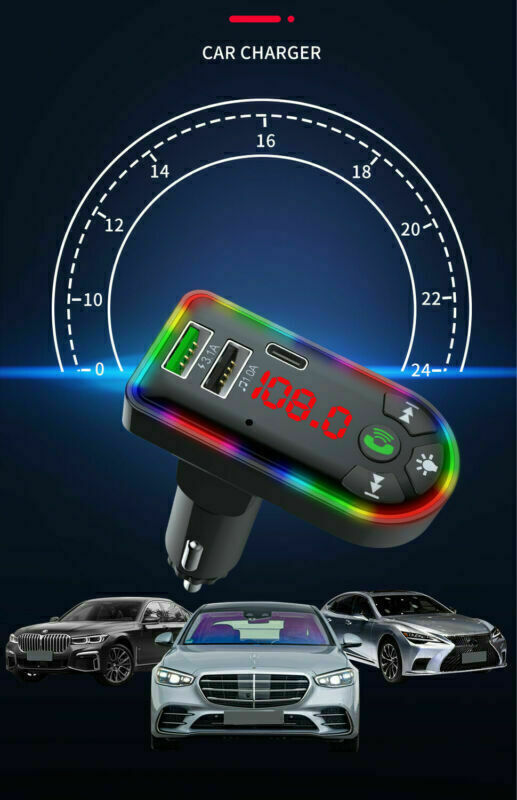 Bluetooth 5.0 FM transmitter and car MP3 player.